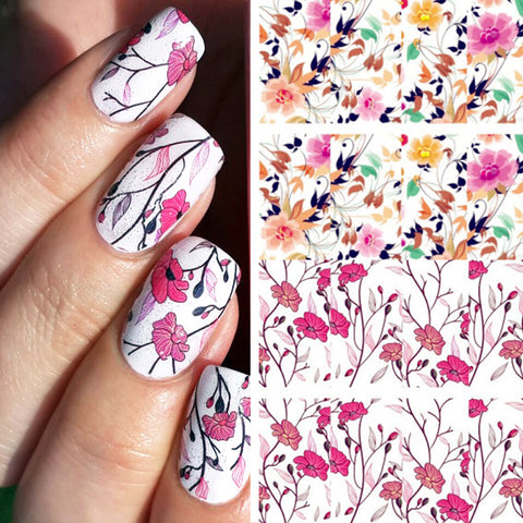 BORN PRETTY Pretty Flower Nail Art Water Decals BP-W04 Transfer Nail Stickers Nail Art Decorations #20595