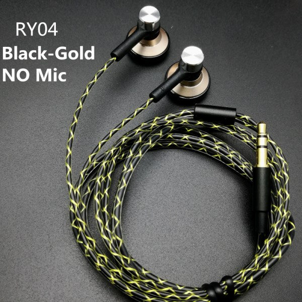 RY04 original in-ear Earphone metal  15mm music  quality sound HIFI Earphone (IE800 style cable) 3.5mm stereo dynamic headphones