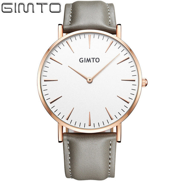 GIMTO luxury Fashion Women's watches quartz watch bracelet wristwatches leather band women dress watches