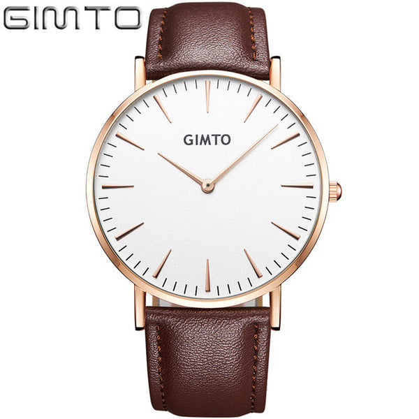 GIMTO luxury Fashion Women's watches quartz watch bracelet wristwatches leather band women dress watches