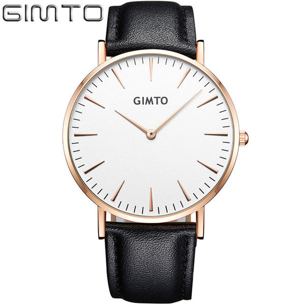 GIMTO luxury Fashion Women's watches quartz watch bracelet wristwatches leather band women dress watches