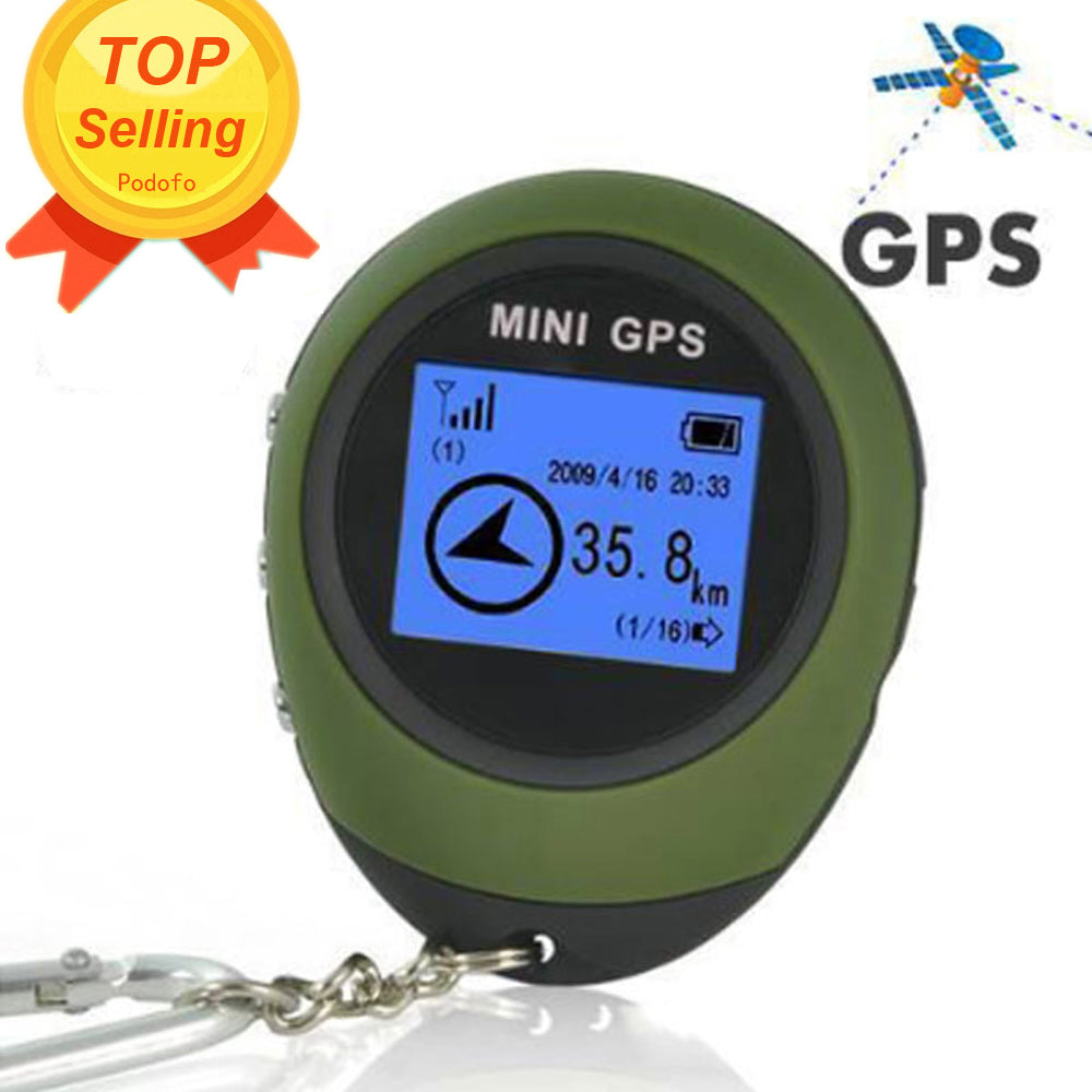 Podofo Mini GPS Tracker Tracking Device Travel Portable Keychain Locator Pathfinding Motorcycle Vehicle Sport Handheld Keychain