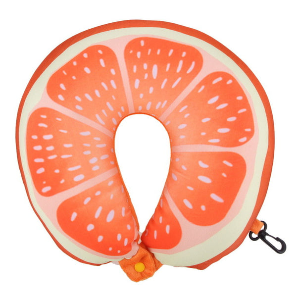 Fruit U Shaped Travel Pillow Nanoparticles Car Neck Pillow Watermelon Lemon Kiwi Orange Pillows Soft Cushion Home Textile