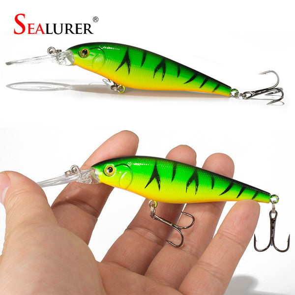 1PCS Super Quality  5 Colors 11cm 10.5g Hard Bait Minnow Fishing lures Bass Fresh Salt water 4#hook