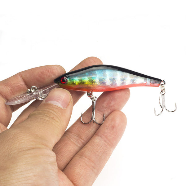 SEALURER 1Pcs  Laser  Wobblers Fishing Tackle 3D Eyes Sinking Minnow Fishing Lure Crankbait 6# hook