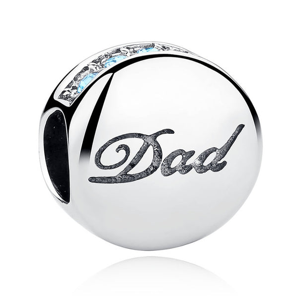 100% Authentic 925 Sterling Silver Family Dad Mum Charm Beads Fit pandora Bracelet Pendants DIY Original Jewelry Father Gift