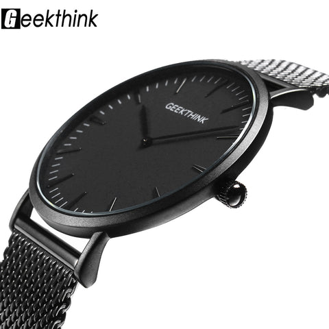 Top Brand Luxury Quartz Watch men Casual Black Japan quartz-watch stainless steel Wooden Face ultra thin clock male Relogio New