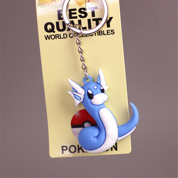 Pikachu Keychain Pocket Monsters Key Holder Pokemon Go Key Ring Pendant 3D Mini Charmander Squirtle Bulbasaur Figure Toys