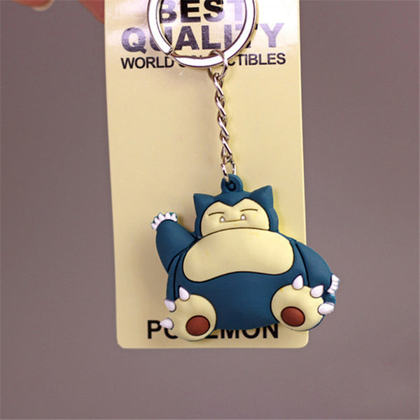 Pikachu Keychain Pocket Monsters Key Holder Pokemon Go Key Ring Pendant 3D Mini Charmander Squirtle Bulbasaur Figure Toys