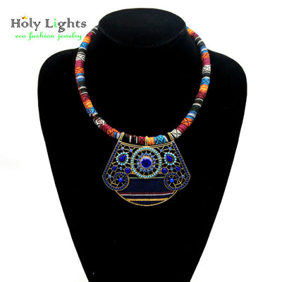 Women fashion bohemia necklace&pendants modern hippie vintage big name choker necklace tribal ethnic boho multicolor rope bijoux