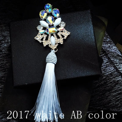 Brincos Grandes Trendy 2017  Big Crystal Long Water Drop Tassel Earrings for Women statement bohemia earrings