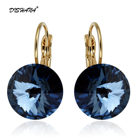 Fashion Earrings 2015 New Women Gift Dangle Earring 14mm Super Big Crystal Jewelry Earring Elegant  Drop Earrings(E0097)