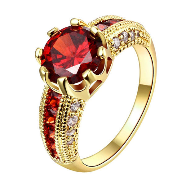 Engagement Rings Cubic Zirconia Rings Luxurious Red Jewelry Wedding Ring Women Ring For Party Buy A Gift (JewelOra RI101653)