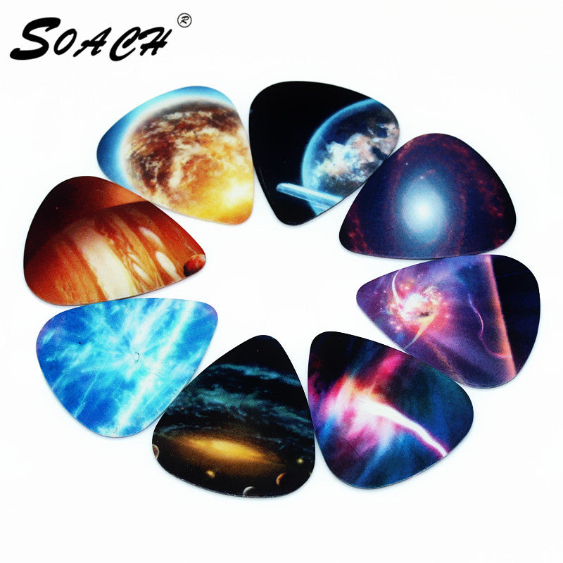 SOACH 10pcs 0.71mm Universe Planet two side picks acoustic guitar paddle DIY Guitar Accessories stratocaster pick