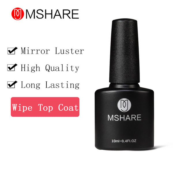 MSHARE 10ml Reinforcement Gel Polish Nail UV Gel Clear Nagellak Varnish Lacquer Primer Anastomosis Base No Wipe Top Coat MS07