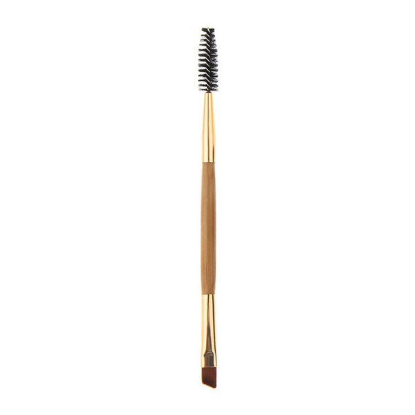 Fulljion Pro 1pcs Makeup Eyebrow Brush + Eyebrow Comb Portable Double Bamboo Handle Eyebrow Makeup Brushes For Eyes Makeup Tools