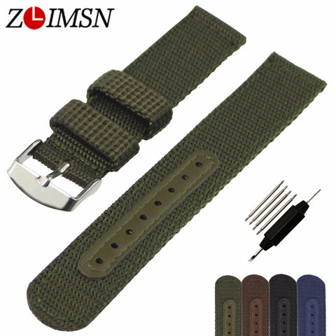 ZLIMSN Watch Band Strap Nylon Mesh Watchbands Women Men Sport Watches Belt Accessories Relojes Hombre 2017 20mm 22mm 24mm Canvas