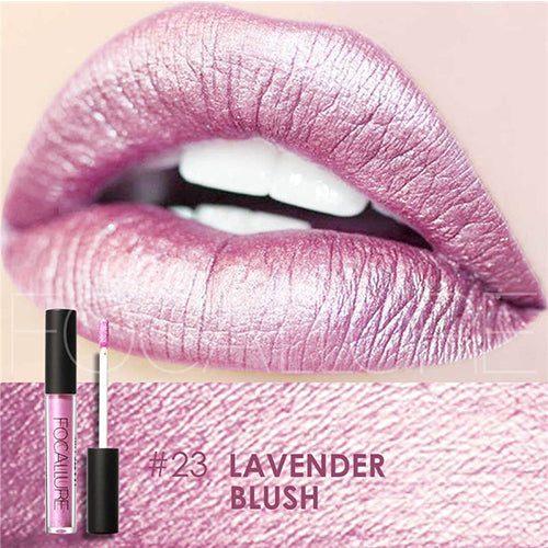 Focallure Brand Waterproof Matte Lipsticks Pro Makeup Cosmetic Long-lasting Lip Gloss Metal Shimmer Lip Cream Liquid Tint