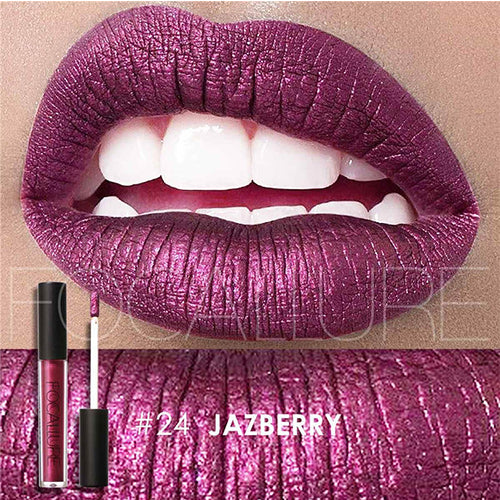 Focallure Brand Waterproof Matte Lipsticks Pro Makeup Cosmetic Long-lasting Lip Gloss Metal Shimmer Lip Cream Liquid Tint