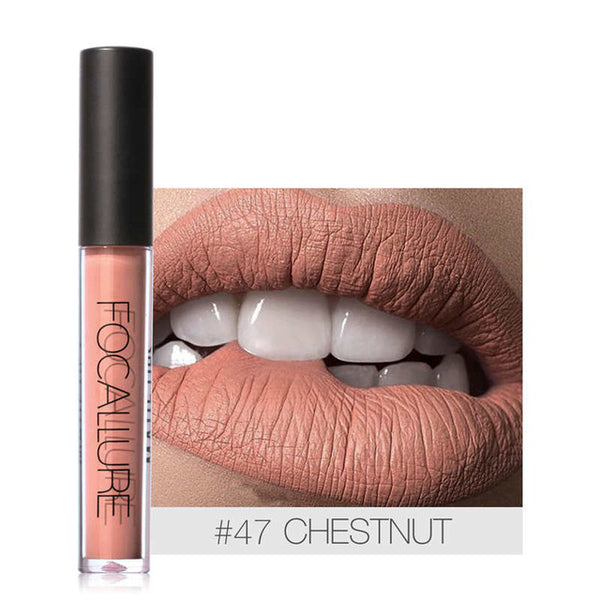 Focallure Brand Waterproof Matte Lipsticks Pro Makeup Cosmetic Long-lasting Lip Gloss Metal Shimmer Lip Cream Liquid Tint