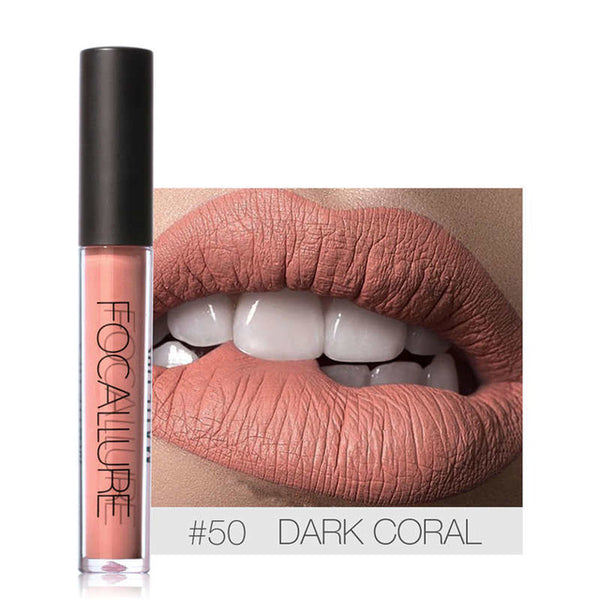 Focallure Brand Waterproof Matte Lipsticks Pro Makeup Cosmetic Long-lasting Lip Gloss Metal Shimmer Lip Cream Liquid Tint