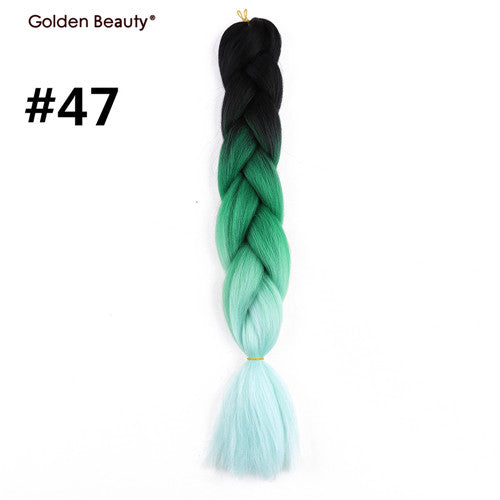 24inch Crochet Braids Ombre Jumbo Braid Colored Hair Extensions Synthetic Heat Resistant Bulk Hair for Braiding Golden Beauty