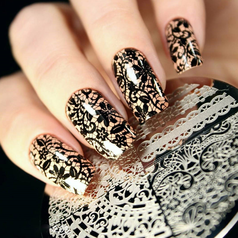 Born Pretty Chic Lace Pattern Nail Art Stamping Template Image Stamp Plate BP02 Nail Stamping Plates Nail Art Decorations
