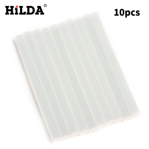 HILDA 10Pcs/Lot 7mm x 100mm Hot Melt Glue Sticks For Electric Glue Gun Craft Album Repair Tools For Alloy Accessories Set Kits