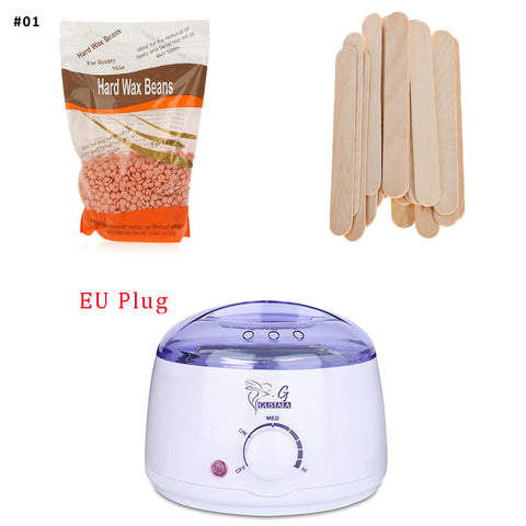 GUSTALA Mini SPA Hair Removal 500ml Wax Warmer+300g Wax Beans+20pcs Disposable Waxing Stick Epilation Removal for Men and Women