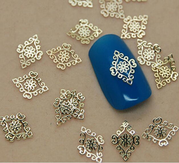 10pcs Nail jewelry trend nail super popular 18K metal nail thin metal nail patch  naill sticker 10pcS/pag