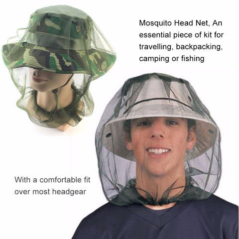 OUTAD 45x33cm Fishing Hat Midge Mosquito Protect Fish Cap Camping Hunting Head Face Protect Mesh Net For Men Women