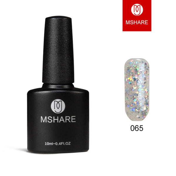 MSHARE 10ml Diamond Nail Gel Glitter Polish Bling Silver UV Gel Nails Gold Varnish Soak Off Lak Lacquer Resin Materials MS01