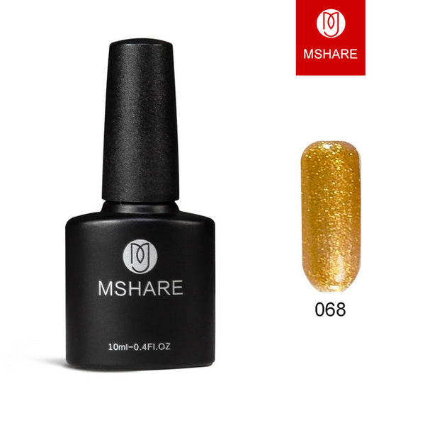 MSHARE 10ml Diamond Nail Gel Glitter Polish Bling Silver UV Gel Nails Gold Varnish Soak Off Lak Lacquer Resin Materials MS01