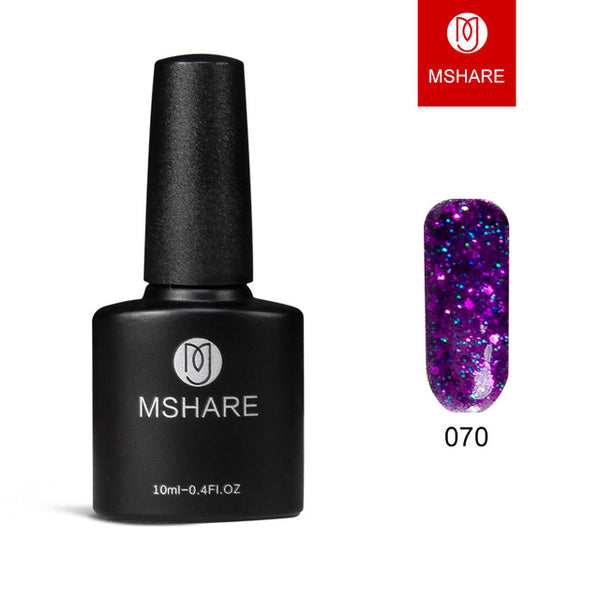 MSHARE 10ml Diamond Nail Gel Glitter Polish Bling Silver UV Gel Nails Gold Varnish Soak Off Lak Lacquer Resin Materials MS01