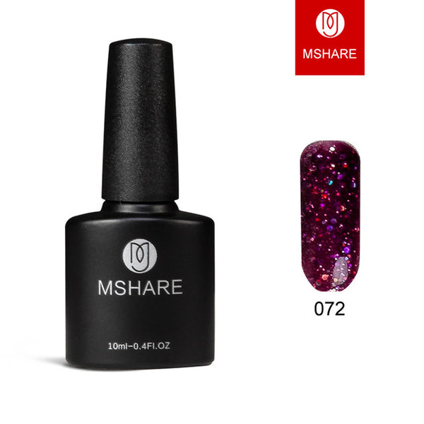 MSHARE 10ml Diamond Nail Gel Glitter Polish Bling Silver UV Gel Nails Gold Varnish Soak Off Lak Lacquer Resin Materials MS01