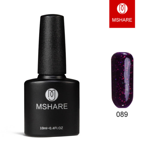 MSHARE 10ml Diamond Nail Gel Glitter Polish Bling Silver UV Gel Nails Gold Varnish Soak Off Lak Lacquer Resin Materials MS01