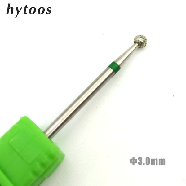 HYTOOS 6 Size Ball Diamond Nail Drill Bit Rotary Burr Cuticle Clean Bits For Manicure Drill Accessories Nail Beauty Tool Mills