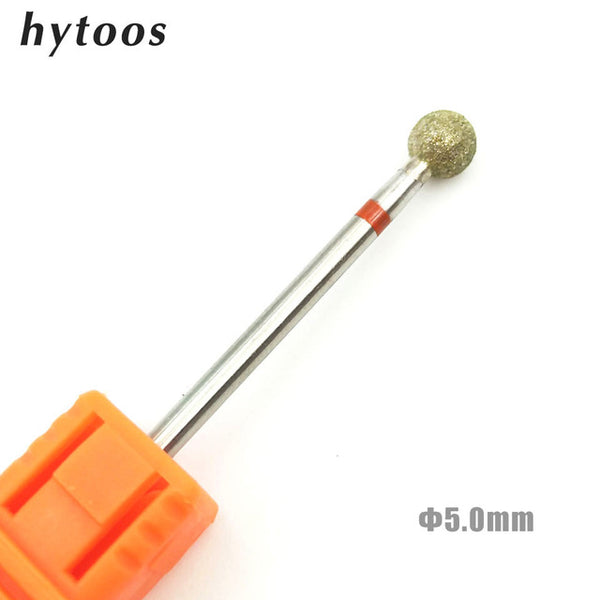 HYTOOS 6 Size Ball Diamond Nail Drill Bit Rotary Burr Cuticle Clean Bits For Manicure Drill Accessories Nail Beauty Tool Mills