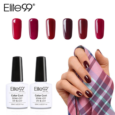 Elite99 1Pcs 10ml Wine Red Series Set For Nail Gel Polish Soak Off Gel Polish With UV Lamp Nail Polish Gel Varnish