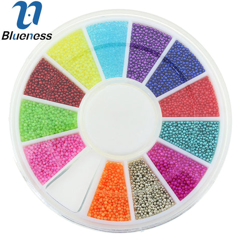 Nail Glitter 12 Color Metal Beads Studs Supplies For Nails Design Ball Diy Charm 3D Nail Art Rhinestones Decorations Wholesale