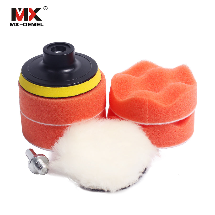 MX-DEMEL 7pcs 3" car polishing pad set Polishing Buffer Waxing Buffing Pad Drill Set Kit Car Polishing sponge Wheel Kit polisher