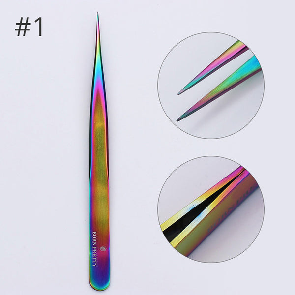 1PC Blackhead Tweezers Eyelash Extension Nipper Anti Acid Steel Needle Tweezers Removal Acne Face Care Curved Straight Nail Tool