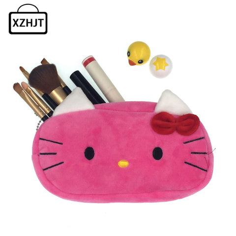 Women Cartoon Hello Kitty Zipper Makeup Bag Girl Cute Cosmetic Bag travel Storage Bags Make Up Wash Beauty Organizer Case