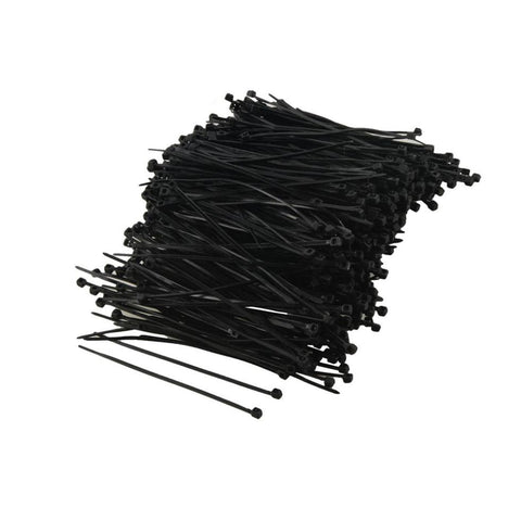 Promotion ! 1000 Pcs Black Plastic Cable Zip Tie Fasten Wrap 95mm x 2mm