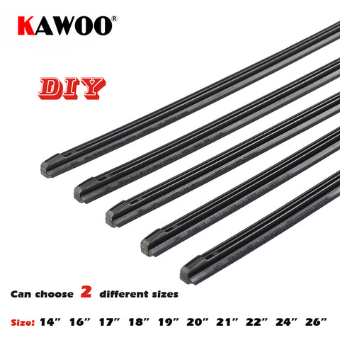 KAWOO Car Vehicle Insert Rubber strip Wiper Blade (Refill) 8mm Soft 14" 16" 17" 18" 19" 20" 21" 22" 24" 26" 2pcs Accessories