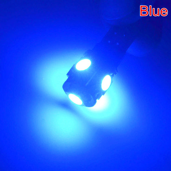 10Pcs T10 Canbus White Blue 5smd 5 smd 5050 Led Car Light W5w 194 168 Error Bulbs DC 12V Wedge Lamp Band Decoder Sign Trun Light