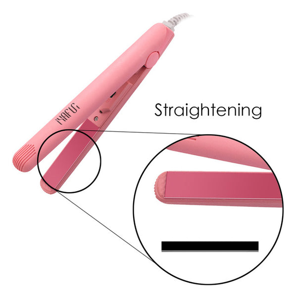 Mini Professional hair straightener Pink Ceramic hair flat iron Straightening corrugated Curling Iron switch Styling Tools