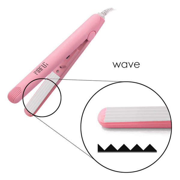 Mini Professional hair straightener Pink Ceramic hair flat iron Straightening corrugated Curling Iron switch Styling Tools