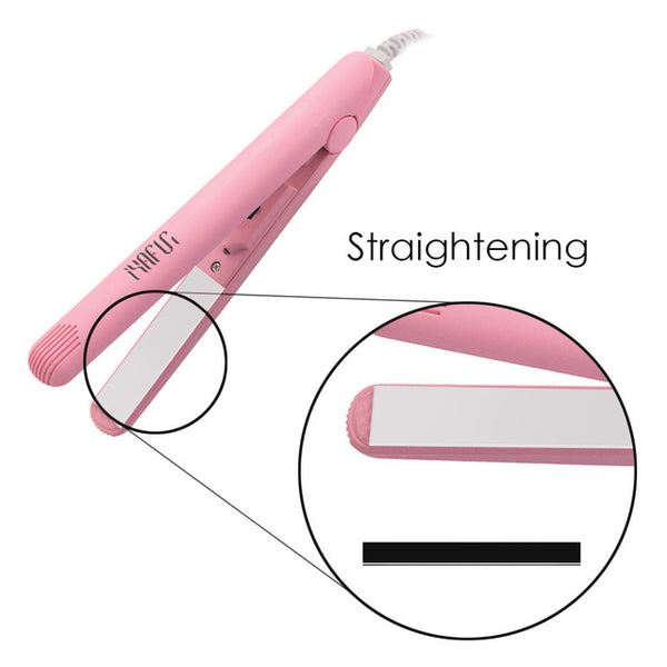 Mini Professional hair straightener Pink Ceramic hair flat iron Straightening corrugated Curling Iron switch Styling Tools