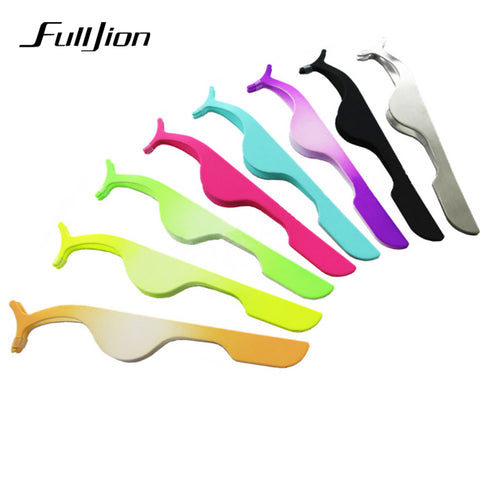 Fulljion Beauty Tools Multi-functional False Eyelashes Stainless Auxiliary Eyelash Curler Tweezers Clip makeup Accessories Tools
